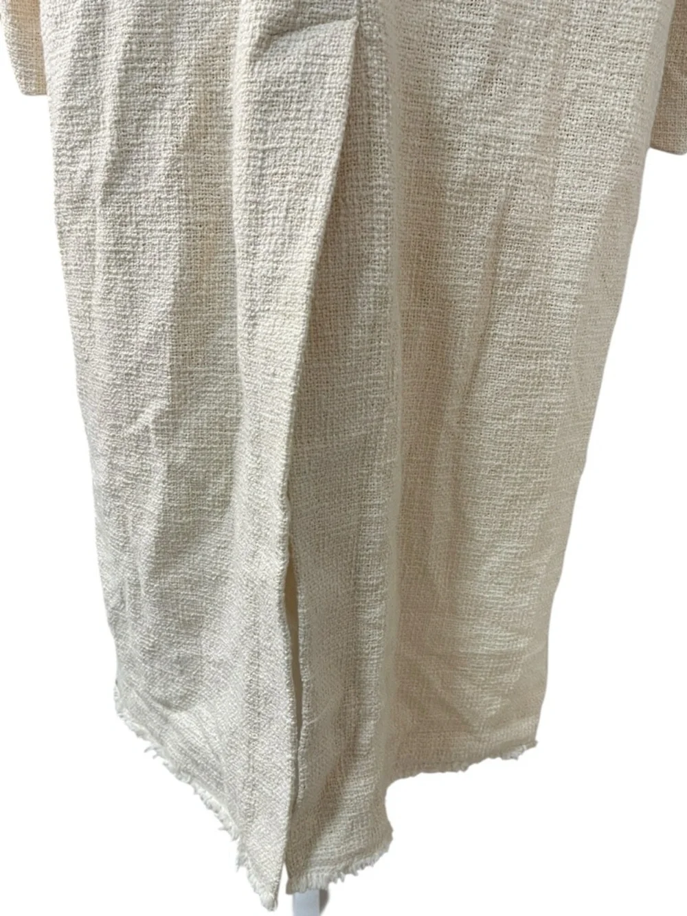 Zara Rustic Long Textured Coat Ecru Ivory - Picture 9 of 16